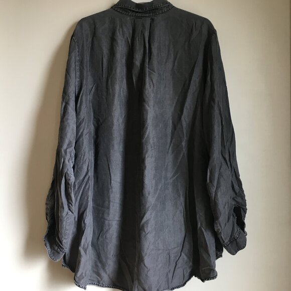 D/C Jeans Flowy Coastal Cowgirl Studded Cotton Button Up Dress Shirt - Picture 2 of 16